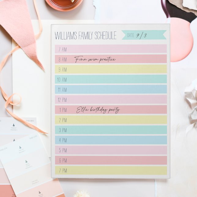 Custom Family Daily Planner or Homeschool Schedule Notepad (Creator Uploaded)