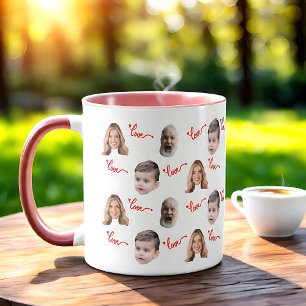 Custom Family Face Photo   Family Face 3 Photos Mug