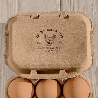 Custom Family Farm Fresh Eggs Vintage Rubber Stamp