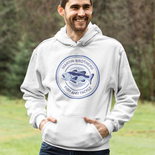 Custom Family Fishing Trip Blue Lake Fisherman Hoodie