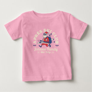 Custom Family Friends Group Ski Trip Skis Baby T-Shirt