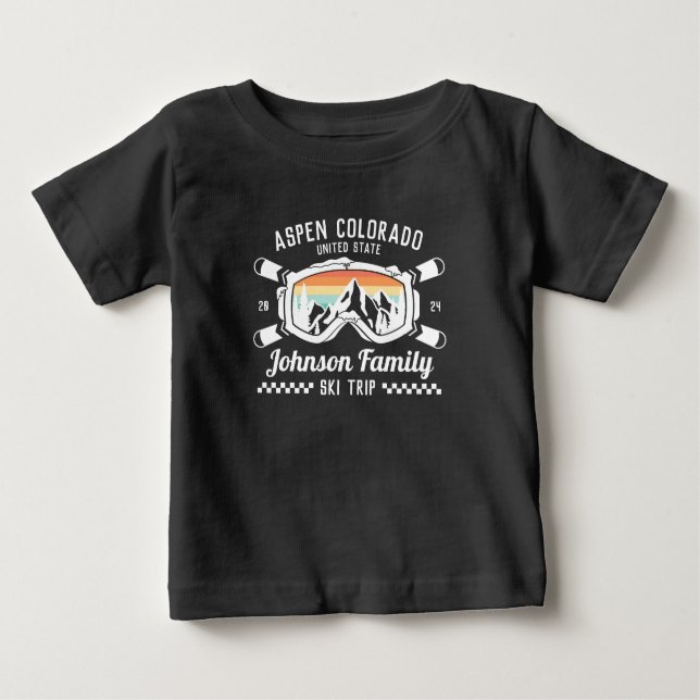 Custom Family Friends Ski Trip Group Matching  Baby T-Shirt (Front)