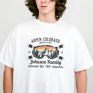 Custom Family Friends Ski Trip Group Matching T-Shirt