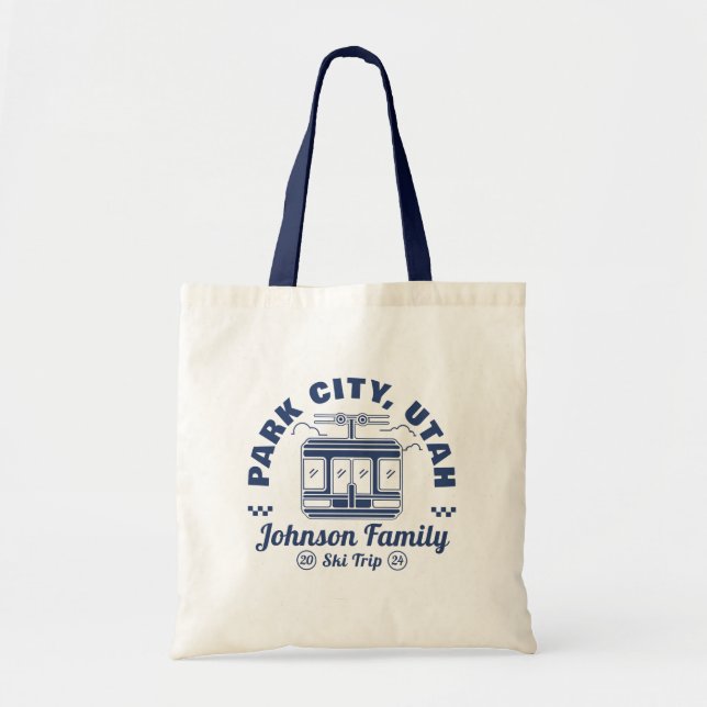 Custom Family Friends Ski Trip Matching Group Tote Bag (Front)