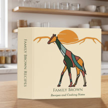 Custom Family Giraffe Recipe Mid Century Boho