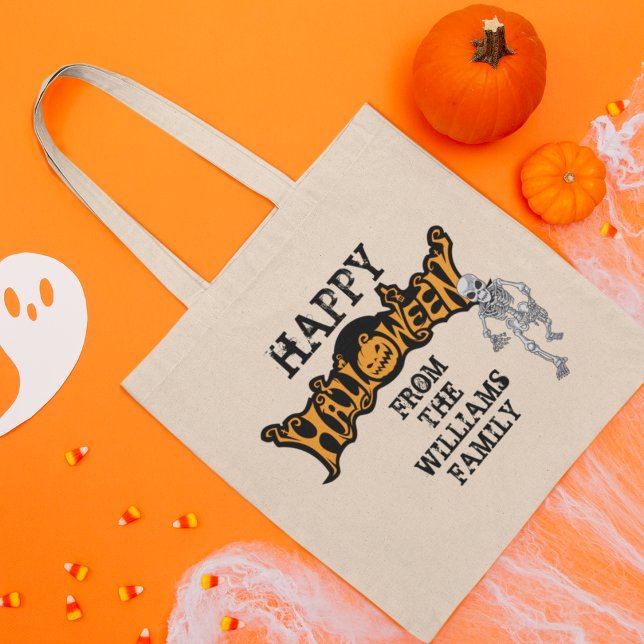 Custom Family Halloween Annual Party Skeleton Tote Bag (Creator Uploaded)