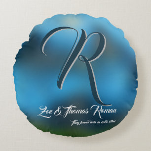 Custom family housewarming gift round pillow