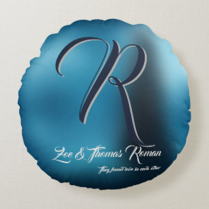 Custom family housewarming gift round pillow