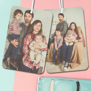 Custom Family Kids Baby 2 sided Personalised Photo Car Air Freshener