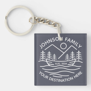Custom Family Lake Camping Vacation Group Matching Key Ring