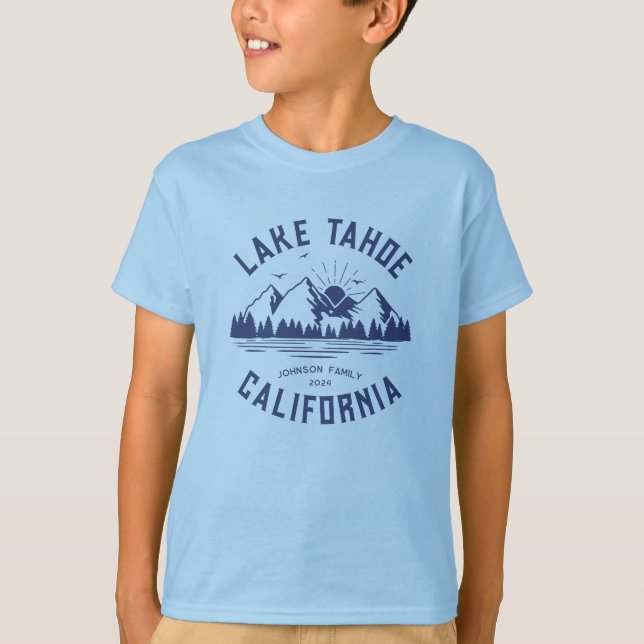 Custom Family Lake Camping Vacation Group Matching T-Shirt (Front)