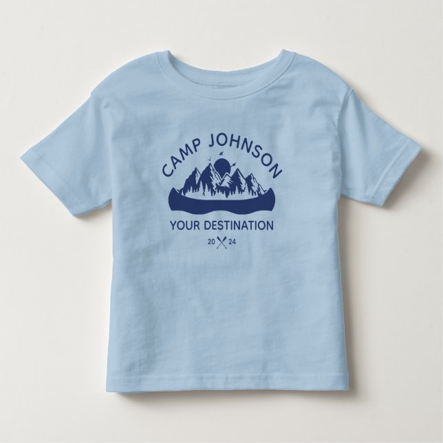 Custom Family Lake Camping Vacation Group Matching Toddler T-Shirt (Front)