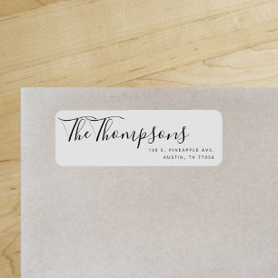 Custom Family Last Name Grey Return Address Label