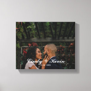 Custom Family Last Name or Wedding Date Canvas Print