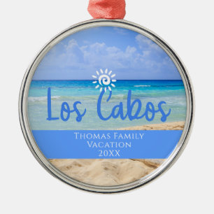 Custom Family Los Cabos Vacation Christmas Metal Ornament