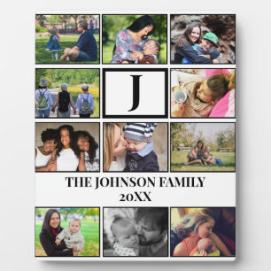 Custom Family Monogram 11 Photo Collage  Plaque