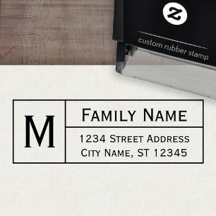 Custom Family Monogram & Return Address - classic Self-inking Stamp