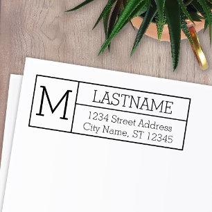 Custom Family Monogram Return Address - Stymie Self-inking Stamp