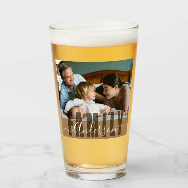 Custom Family Name and Photo Glass (Front Filled)