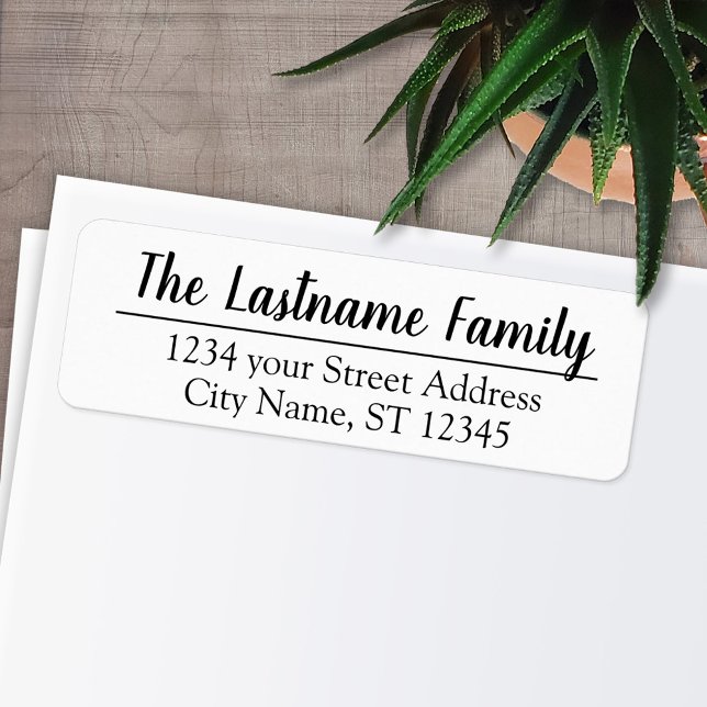 Custom Family Name Angeletti Script Return Address Label (Personalized Return Address Labels)