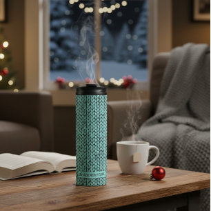 Custom Family Name Candle with Cozy Knit Pattern Thermal Tumbler