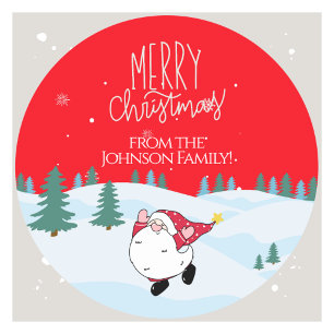 Custom Family Name Christmas Stickers