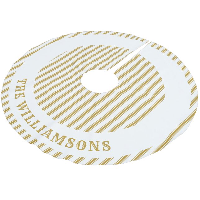 custom family name christmas tree skirt (Angled)