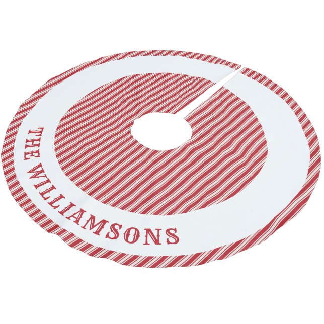 custom family name christmas tree skirt (Angled)