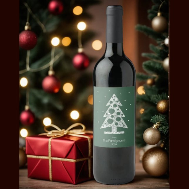 Custom Family Name Christmas Wine Label  (Creator Uploaded)