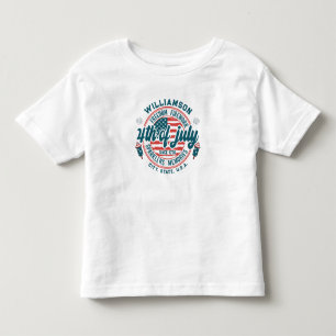 Custom Family Name City State Location 4th of July Toddler T-Shirt