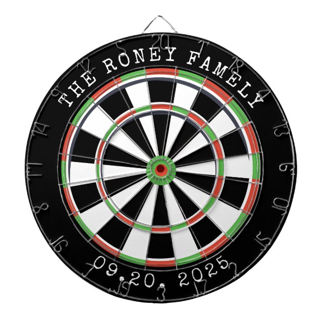 Custom Family Name colour Personalised  Dartboard (Front)
