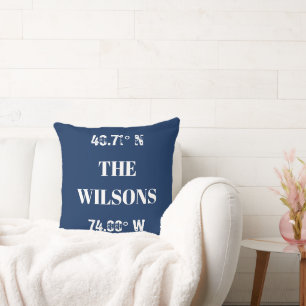 Custom Family Name Coordinates Cushion