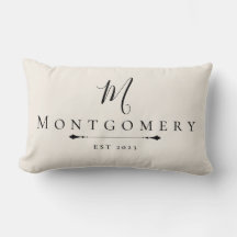 Custom Family Name & Est. Year Throw Pillow Gift