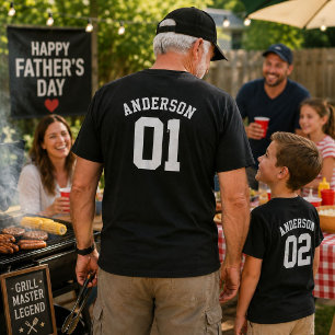 Custom Family Name Grandpa Jersey Gift T-Shirt