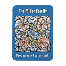 Custom Family Name Keep Calm and Eat a Snack Flora