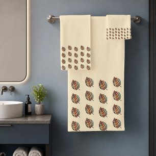 Custom Family Name Leaf Serene Savanna Bath Towel Set