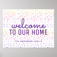 Custom Family Name Ombre Tins Pattern Welcome