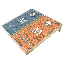 Custom Family Name On Terrazzo Mosaic Pattern