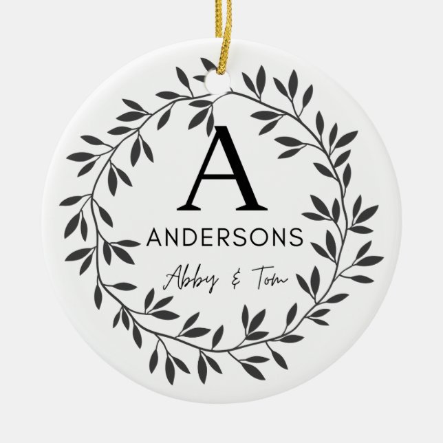 Custom Family Name Ornament  (Front)