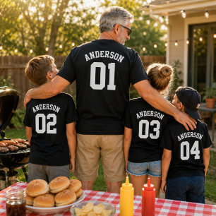 Custom Family Name Papa Jersey Fathers Day T-Shirt