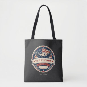 Custom Family Name Patriotic Eagle Family Name T-S Tote Bag