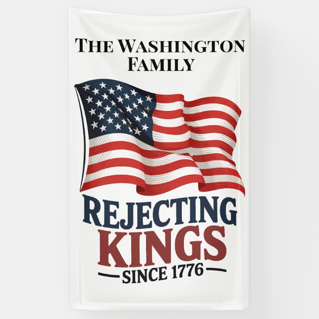 Custom Family Name Patriotic Protest Flag Banner (Vertical)