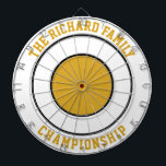 Custom Family Name Personalised Dartboard<br><div class="desc">Custom Family Name Personalised Dartboard Add a family name, and easily create your personalised family name dartboard. Click CUSTOMIZE to change the text colour or board colours. You can TRANSFER this DESIGN on other Zazzle products and adjust it to fit most of the Zazzle items. Standard Studio designs are made...</div>