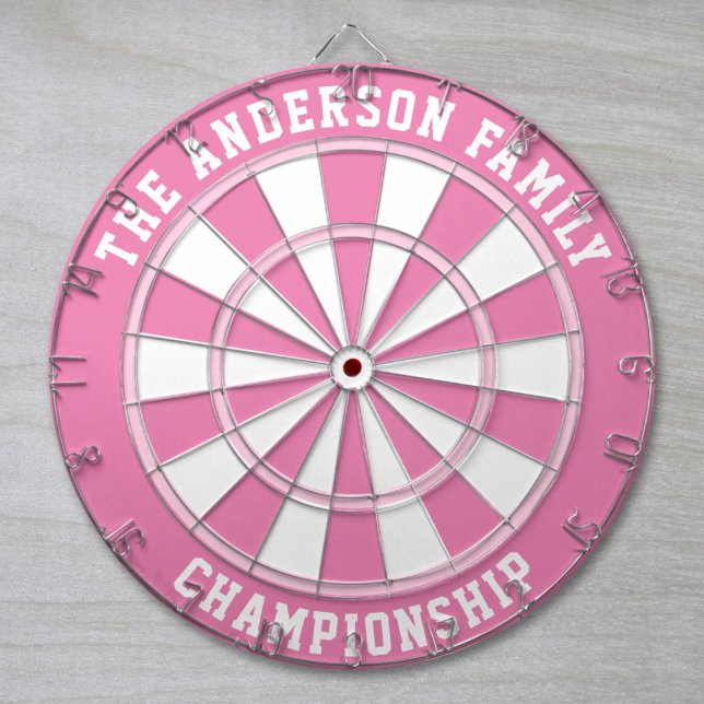 Custom Family Name Personalised Pink Dartboard (Creator Uploaded)