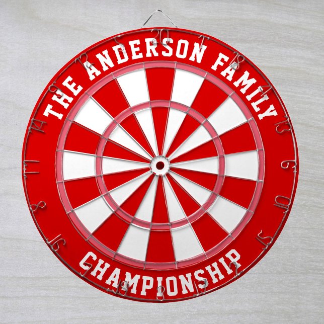 Custom Family Name Personalised Red Dartboard (Creator Uploaded)