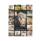 Custom Family Name Photo Collage Modern Gift Black