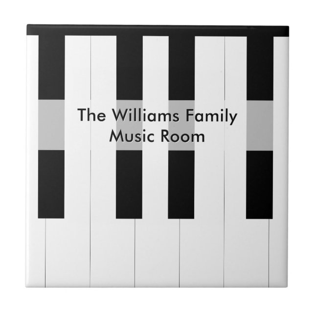 Custom Family Name Piano Keys Music Room Ceramic Tile (Front)