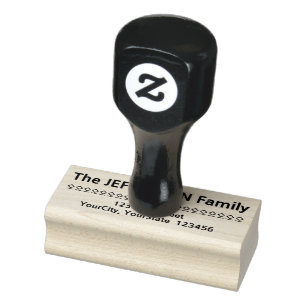Custom Family Name Plus Address Rubber Stamp
