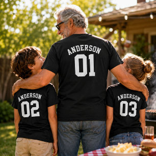 Custom Family Name Pop Jersey Fathers Day T-Shirt