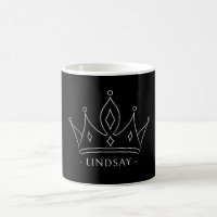 Custom Family Name Princess Crown Black